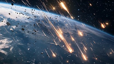Satellite Captures Dramatic Celestial Display as Space Debris Burns Up in Earth s Atmosphere Streaks of Bright Light Visible from Above