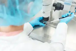 Woman scientist working with pipette in laboratory