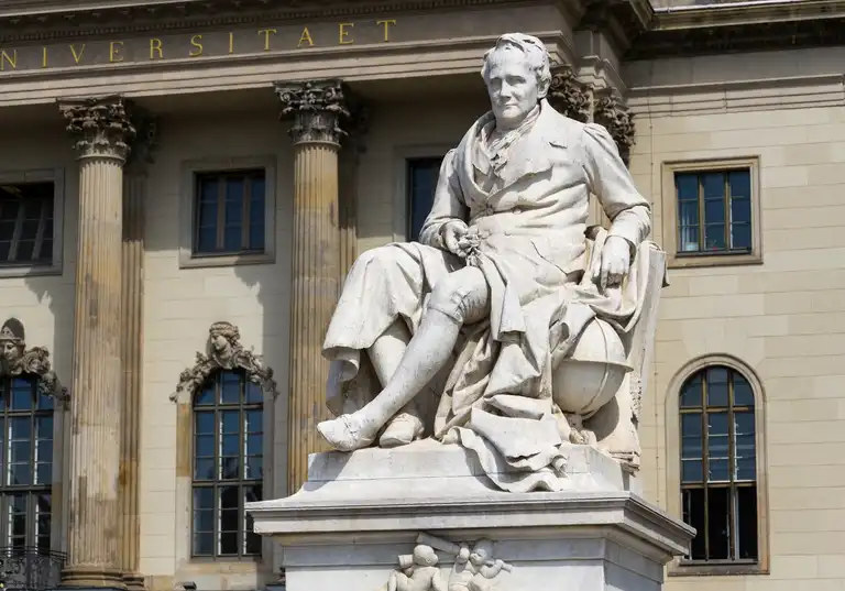 Alexander von Humboldt statue outside Humboldt University Berlin, Germany