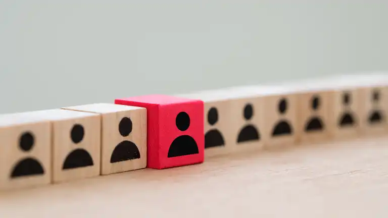 Standing out from the crowd and different concept