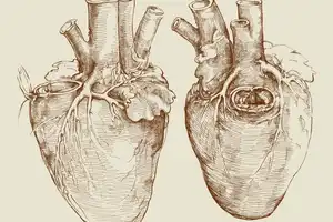 The Heart of Man. Highly detailed vector illustration. Based on drawing of Leonardo da Vinci