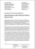Darstellungen in der Frankfurter Allgemeinen Zeitung zum Thema Open Access (2011)
