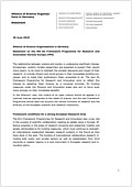 Statement of the Alliance on the 9th EU Framework Programme for Research and Innovation Horizon Europe (FP9) (2018)