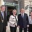Leopoldina President Jörg Hacker, Federal Minister of Education Annette Schavan, Minister President Reiner Haseloff and State Minister Cornelia Pieper (left to right) in front of the new Main Building. Image: David Ausserhofer / Leopoldina